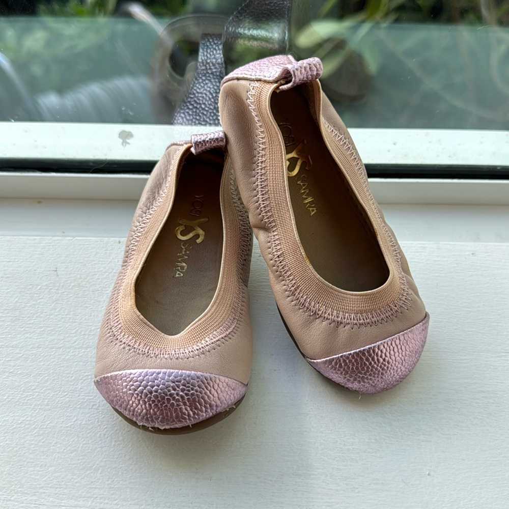 NWOT Yosi Samra Size 6 Toddler Pink and Metallic Flats